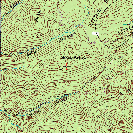 Topographic Map of Grape Ridge, VA
