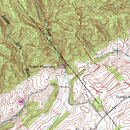 Topographic Map of Green Mountain School (historical), VA