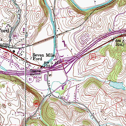 Topographic Map of Interchange 39, VA