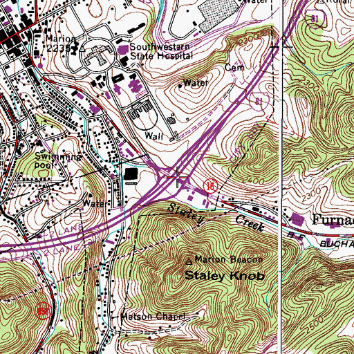 Topographic Map of Interchange 45, VA