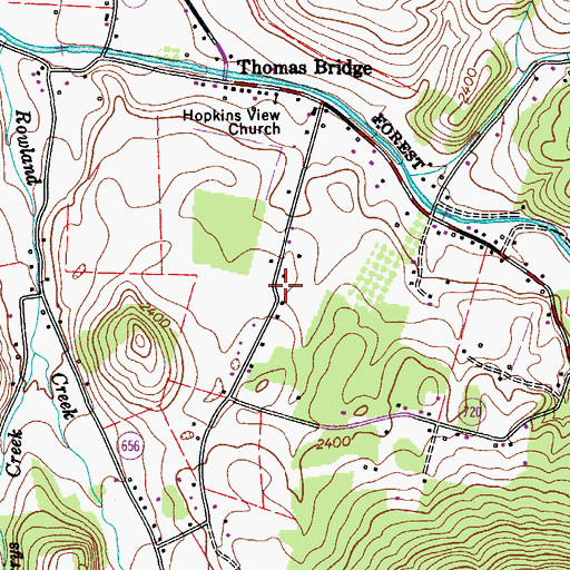 Topographic Map of Lansdown School (historical), VA