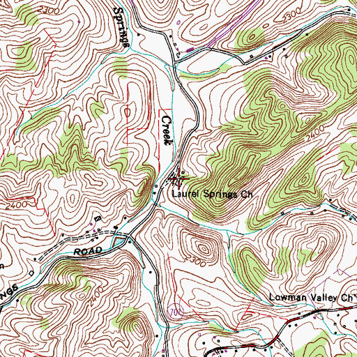 Topographic Map of Laurel Spring Cemetery, VA