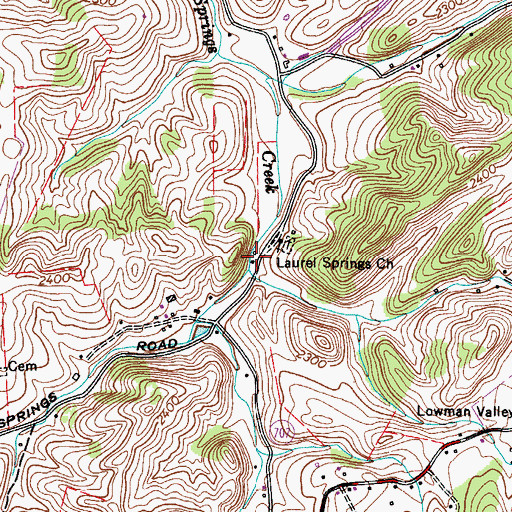 Topographic Map of Laurel Springs School (historical), VA