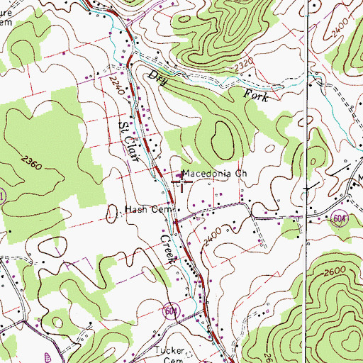 Topographic Map of Macedonia Cemetery, VA