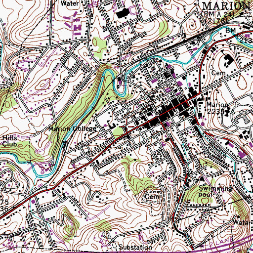 Topographic Map of Marion General Hospital, VA