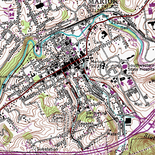 Topographic Map of Marion Gospel Chapel, VA