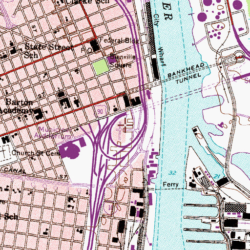 Topographic Map of Fort Conde, AL