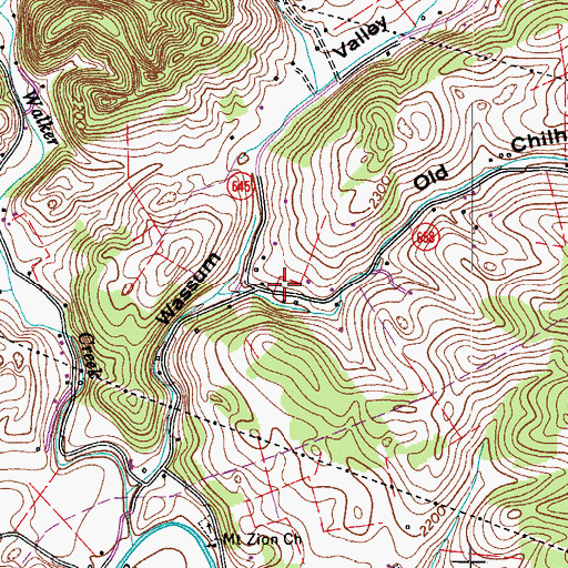 Topographic Map of Mount Zion School (historical), VA