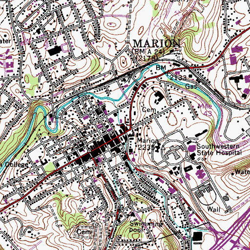 Topographic Map of Parkway Shopping Center, VA