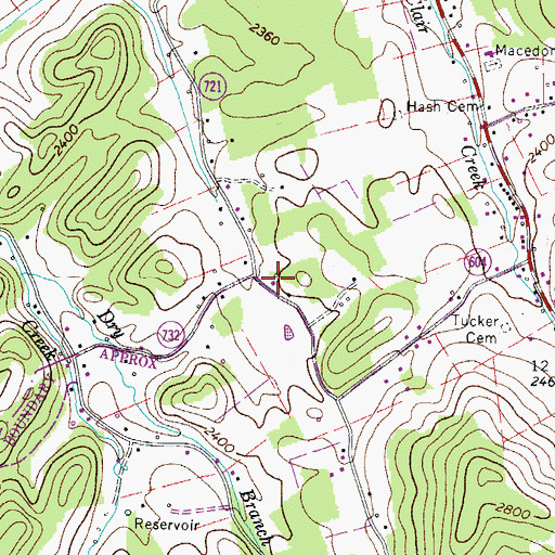 Topographic Map of Piedmont School (historical), VA