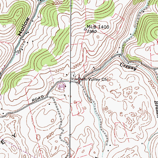Topographic Map of Pleasant Grove School (historical), VA