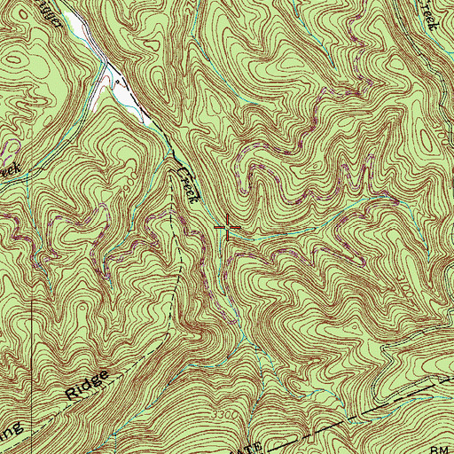 Topographic Map of Pool Spring Branch, VA