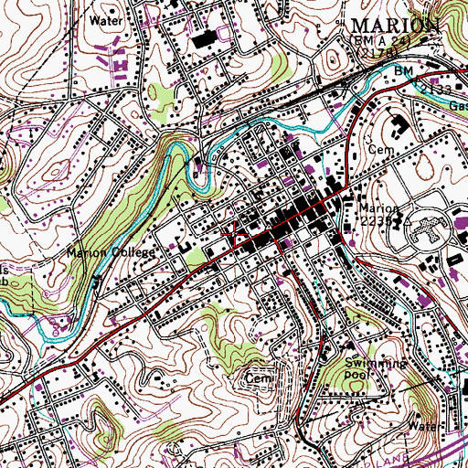 Topographic Map of Royal Oak Presbyterian Church, VA