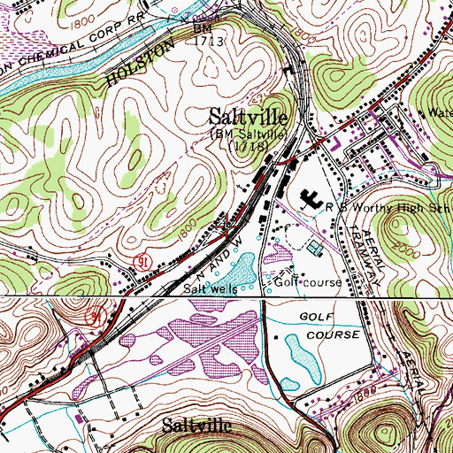 Topographic Map of Saint Pauls Episcopal Church, VA