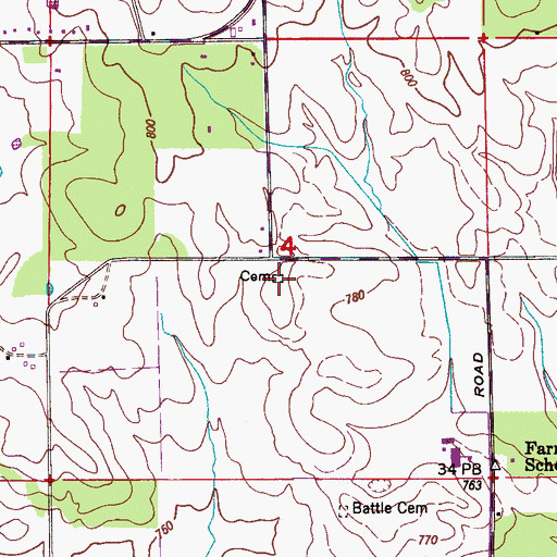 Topographic Map of Echols Cemetery, AL
