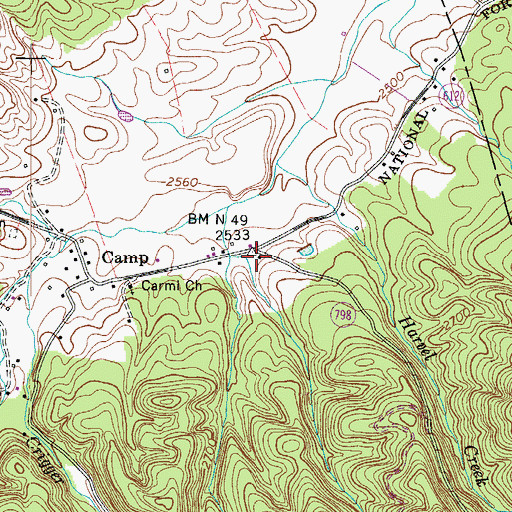 Topographic Map of Shop Hollow, VA