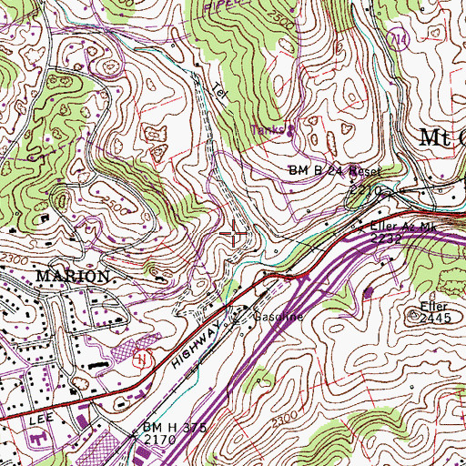 Topographic Map of Smyth County Community Hospital, VA