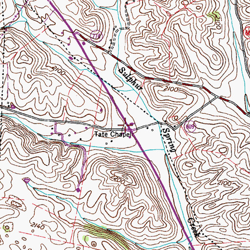 Topographic Map of Sulphur Spring Church (historical), VA