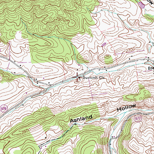 Topographic Map of Summit School (historical), VA