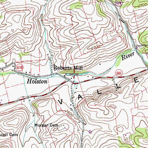 Topographic Map of Wildcat Branch, VA