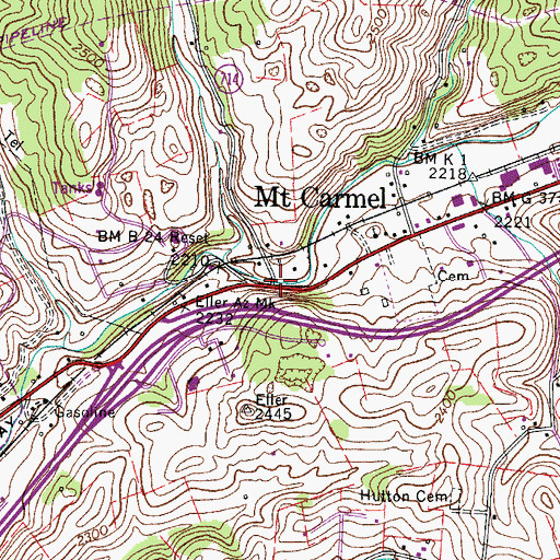 Topographic Map of William Andrew Scott Memorial Bridge, VA