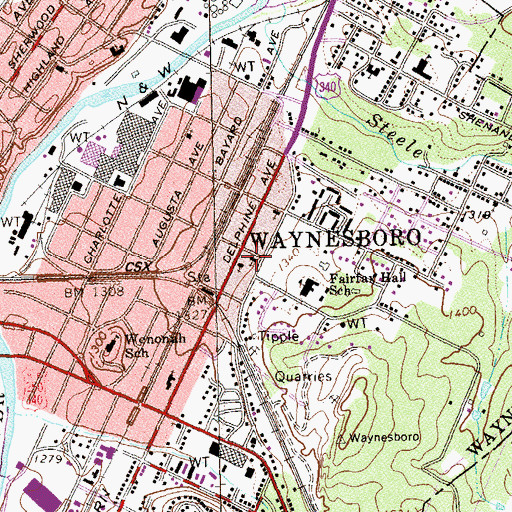 Topographic Map of Basic United Methodist Church, VA