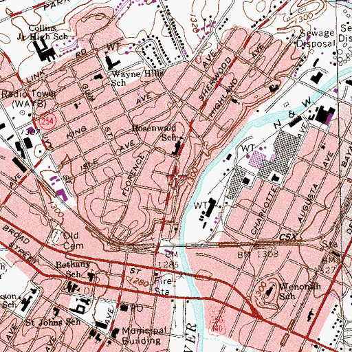 Topographic Map of Pleasant View African Methodist Episcopal Church, VA