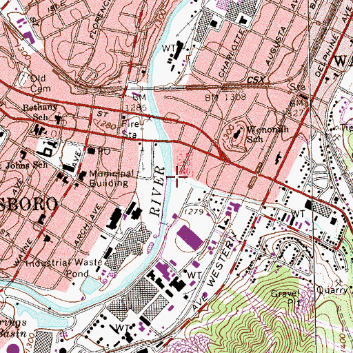 Topographic Map of Rockfish Run, VA