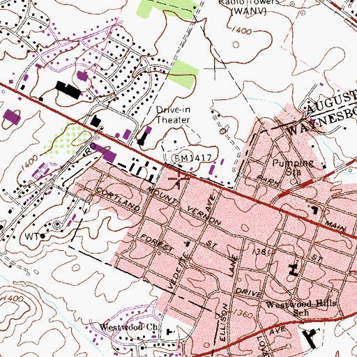 Topographic Map of Saint Marks United Methodist Church, VA