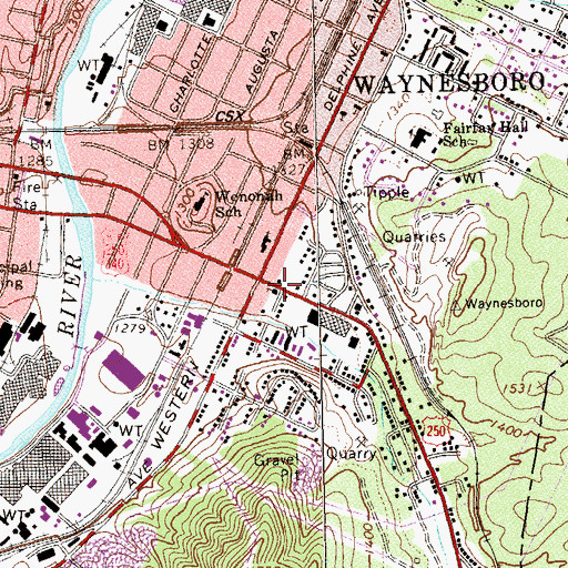 Topographic Map of Union Baptist Church, VA