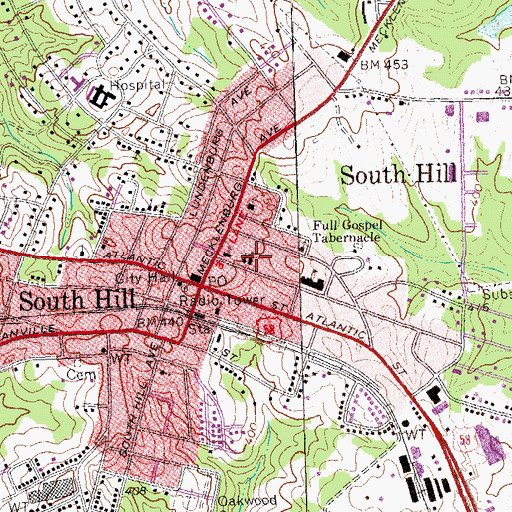 Topographic Map of All Saints Episcopal Church, VA