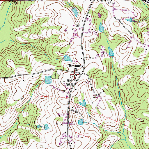 Topographic Map of Bethany Cemetery, VA