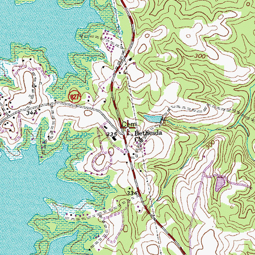 Topographic Map of Bethesda Cemetery, VA
