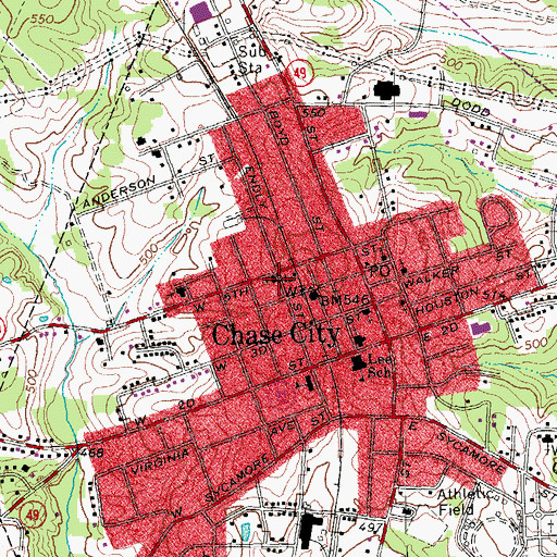 Topographic Map of Bethlehem Baptist Church, VA
