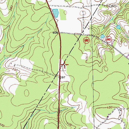 Topographic Map of Big Level Church, VA