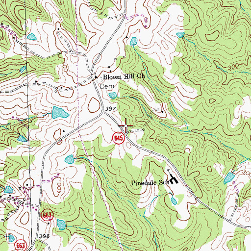 Topographic Map of Bloom Hill School (historical), VA
