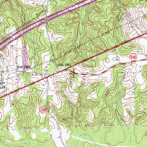 Topographic Map of Booker School (historical), VA