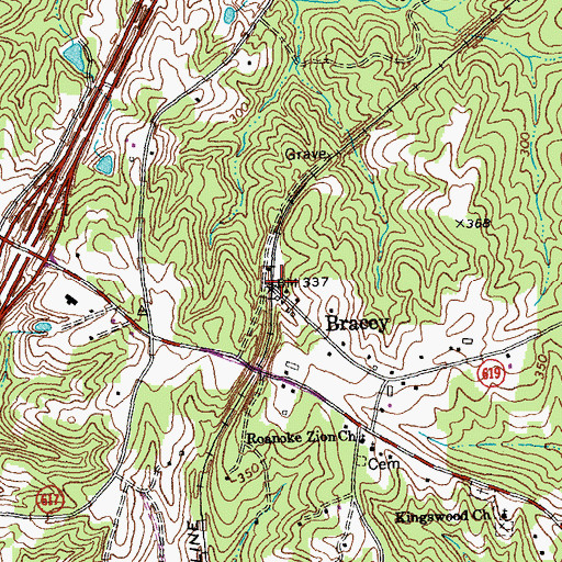 Topographic Map of Bracy Station, VA