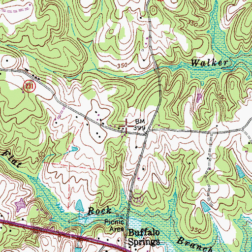 Topographic Map of Buffalo Springs School (historical), VA
