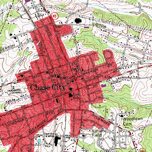 Topographic Map of Butler Memorial Library, VA