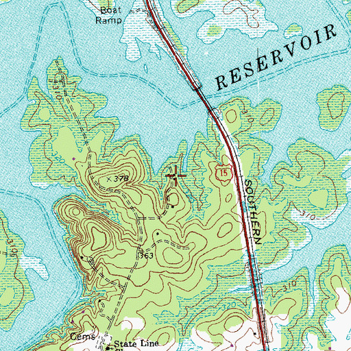 Topographic Map of Camp Concord, VA