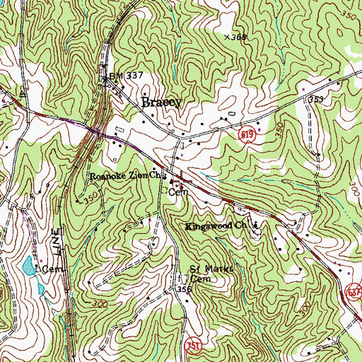 Topographic Map of Caroll Boyd School (historical), VA