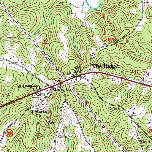 Topographic Map of Christ Church, VA