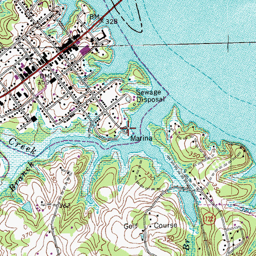 Topographic Map of Clarksville Marina, VA