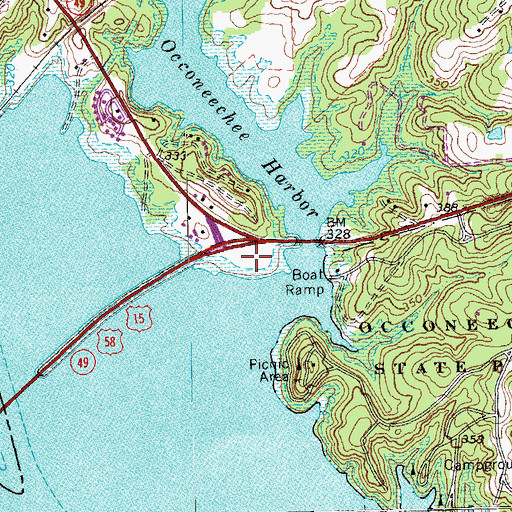 Topographic Map of Clarksville Overlook, VA