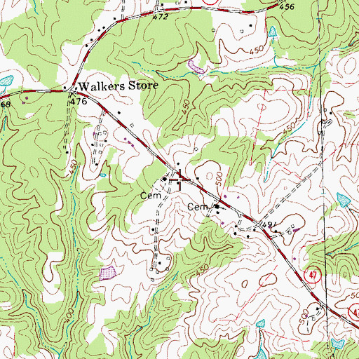 Topographic Map of Concord School (historical), VA