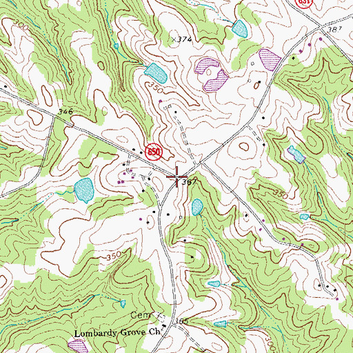 Topographic Map of Dockery, VA