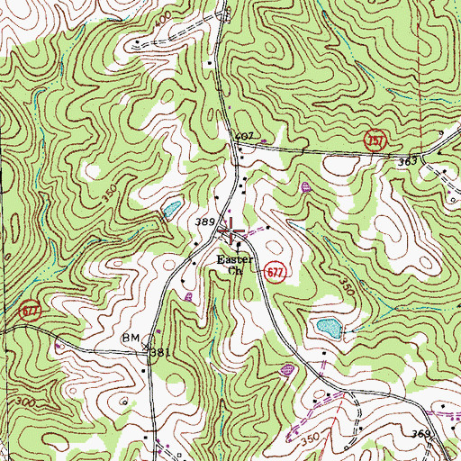 Topographic Map of Easters Cemetery, VA