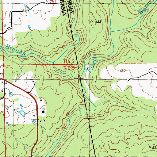 Topographic Map of Anna Branch, AL
