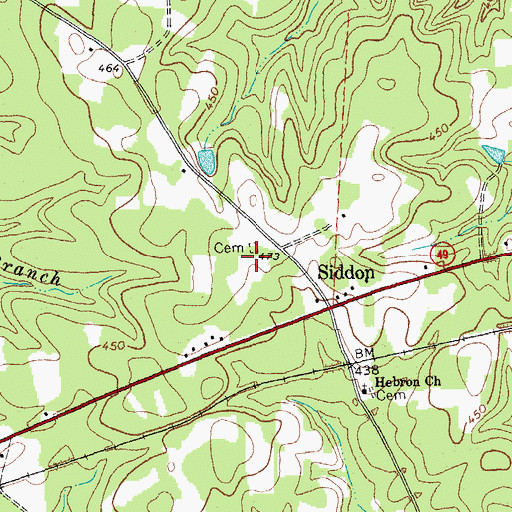 Topographic Map of Elliott Cemetery, VA